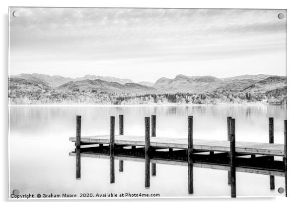 Lake Windermere monochrome Acrylic by Graham Moore