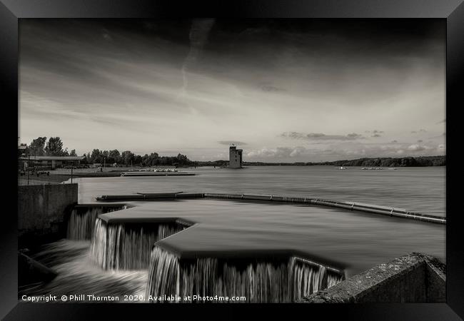 Still waters of the Strathclyde country park B&W  Framed Print by Phill Thornton