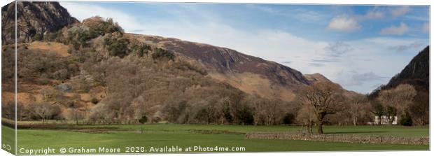 Castle Crag and Borrowdale panorama Canvas Print by Graham Moore