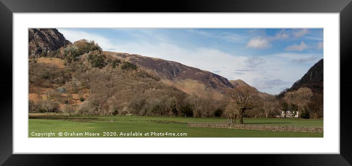 Castle Crag and Borrowdale panorama Framed Mounted Print by Graham Moore