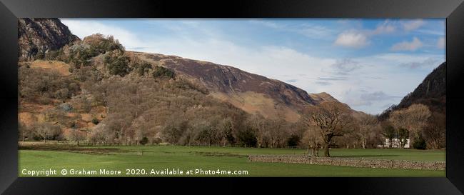 Castle Crag and Borrowdale panorama Framed Print by Graham Moore