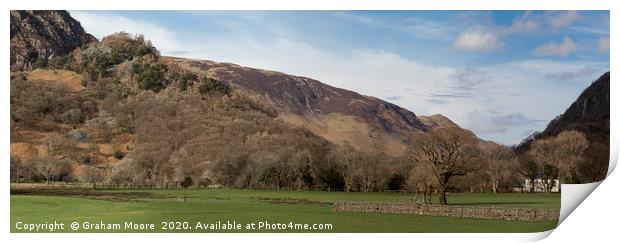 Castle Crag and Borrowdale panorama Print by Graham Moore