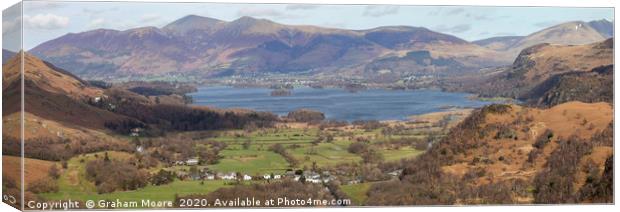 Derwentwater from Castle Crag panorama Canvas Print by Graham Moore