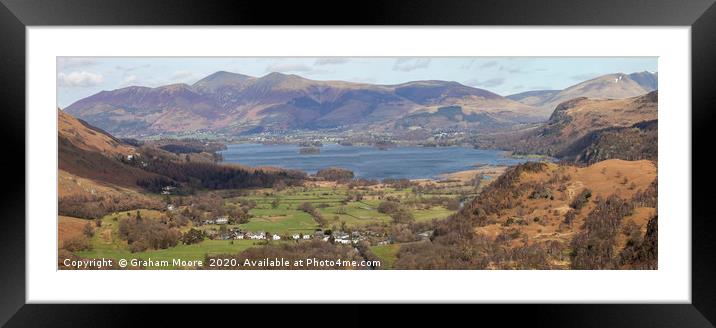 Derwentwater from Castle Crag panorama Framed Mounted Print by Graham Moore