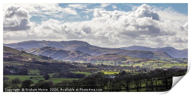 Panorama towards Keswick from Scales Print by Graham Moore