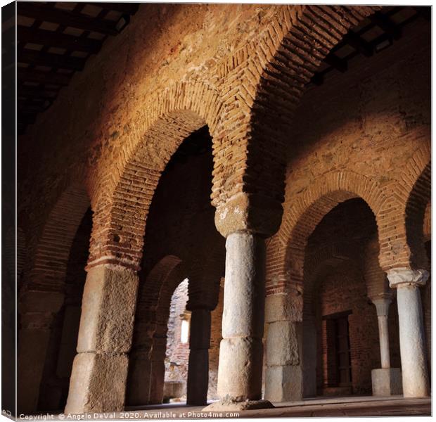 Columns at Mosque of Almonaster in Andalusia Canvas Print by Angelo DeVal