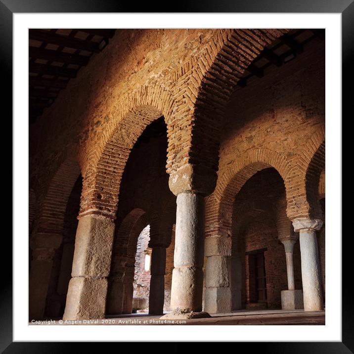 Columns at Mosque of Almonaster in Andalusia Framed Mounted Print by Angelo DeVal
