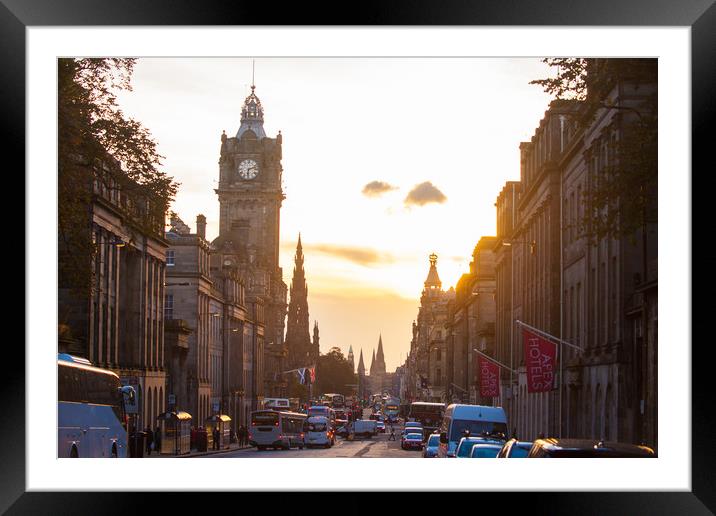 Edinburgh at Sunset Framed Mounted Print by Richard Newton
