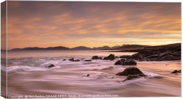 Sunrise at Bagh Steinigidh -   Isle Of Harris & Le Canvas Print by Phil Durkin DPAGB BPE4