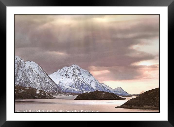 "Morning Light around Lofoton islands" Framed Mounted Print by ROS RIDLEY