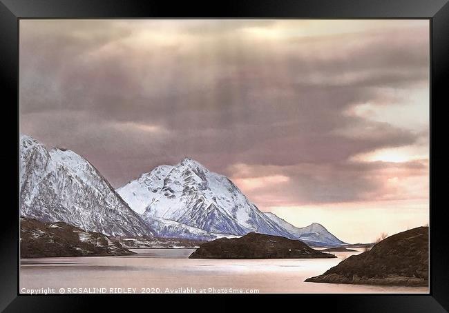 "Morning Light around Lofoton islands" Framed Print by ROS RIDLEY