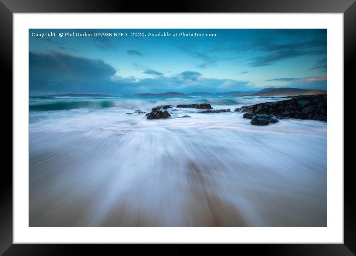 Retreating wave Bagh Steinigidh - Isle Of Harris Framed Mounted Print by Phil Durkin DPAGB BPE4