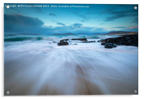 Retreating wave Bagh Steinigidh - Isle Of Harris Acrylic by Phil Durkin DPAGB BPE4