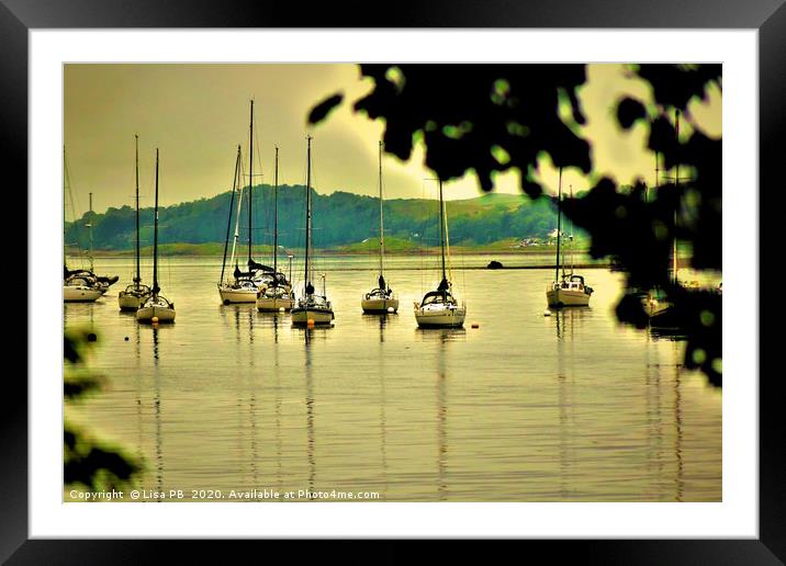 Boat Reflections Framed Mounted Print by Lisa PB
