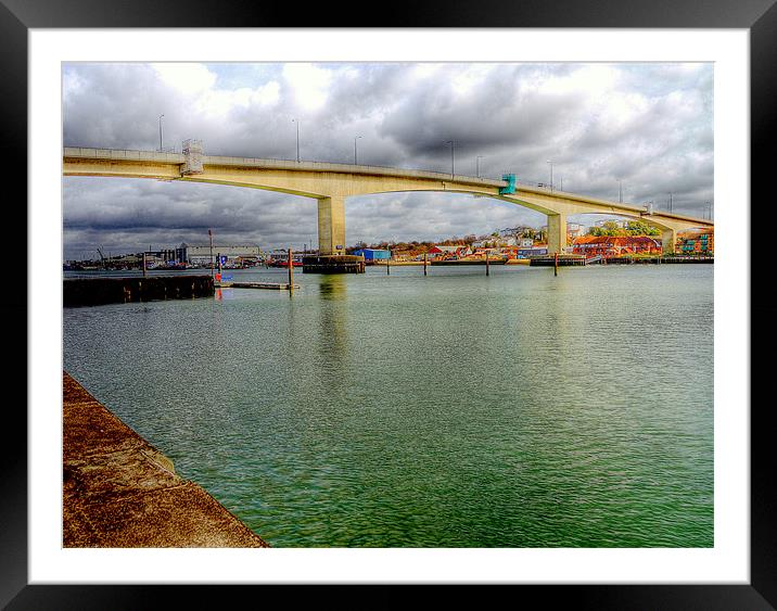 Bridge Over The River Itchen Framed Mounted Print by Louise Godwin
