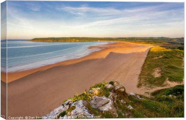 Oxwich Bay from Crawley Woods, Gower Canvas Print by Dan Santillo