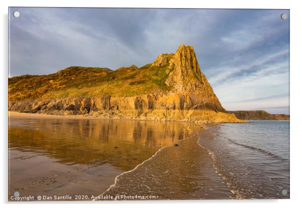 Great Tor, Tor Bay, Gower Acrylic by Dan Santillo