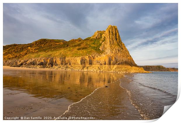 Great Tor, Tor Bay, Gower Print by Dan Santillo