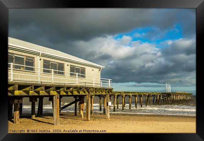 Wooden Pier on Lowestoft Beach Suffolk Framed Print by Nick Jenkins