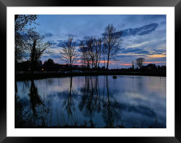 A Ponder at the Pond Framed Mounted Print by Shoot Creek