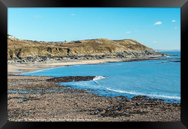 Langland Bay Gower Peninsula south Wales Framed Print by Nick Jenkins