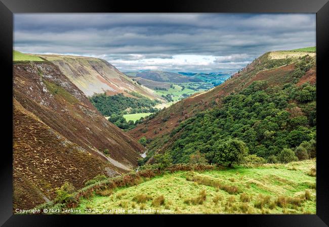 Dylife Gorge near Dylife in Powys Mid Wales Framed Print by Nick Jenkins