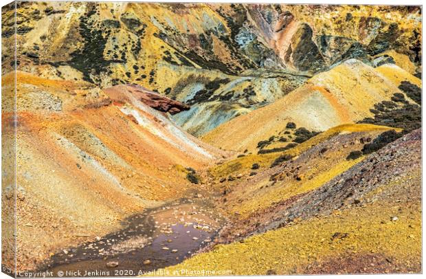 Looking Down into Parys Mountain Remains Canvas Print by Nick Jenkins