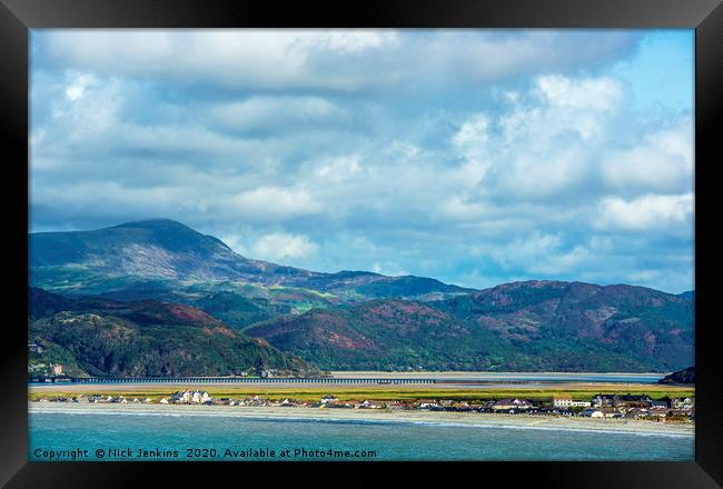Barmouth Coast and Mawddach Estuary North Wales  Framed Print by Nick Jenkins