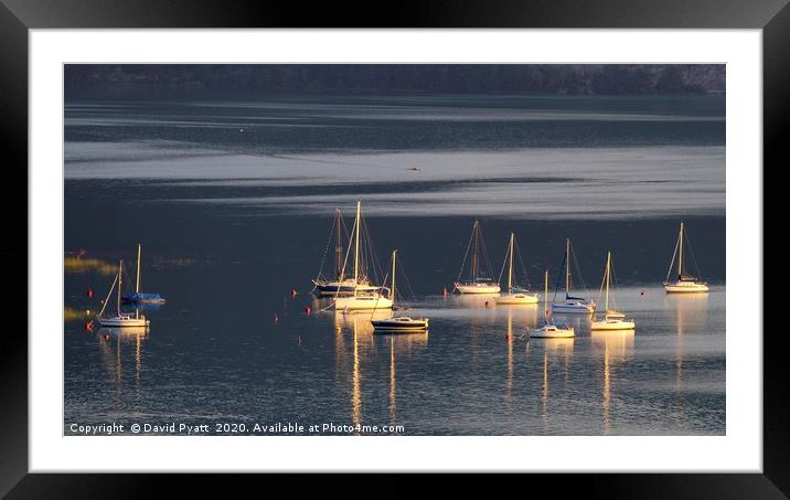 Lake Mondsee Boats Panorama Framed Mounted Print by David Pyatt