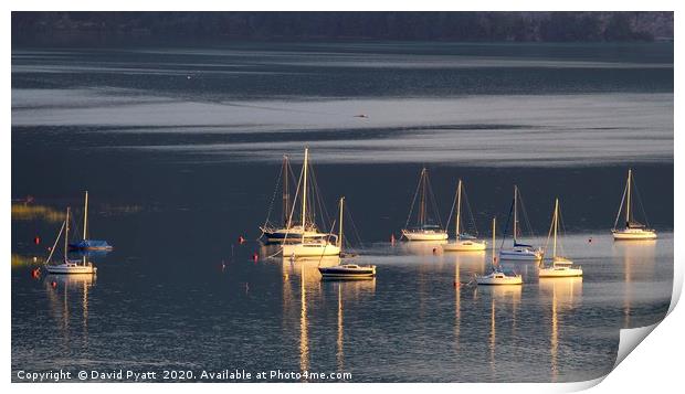 Lake Mondsee Boats Panorama Print by David Pyatt