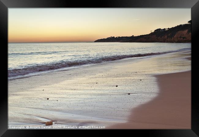 Maria Luisa Beach in Albufeira Framed Print by Angelo DeVal