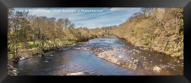 The River Tees from Whorlton Bridge Panorama Framed Print by Richard Laidler