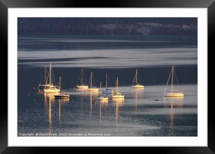 Lake Mondsee Boats  Framed Mounted Print by David Pyatt