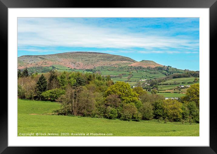 Pen Cerrig Calch in the Black Mountains in Spring Framed Mounted Print by Nick Jenkins