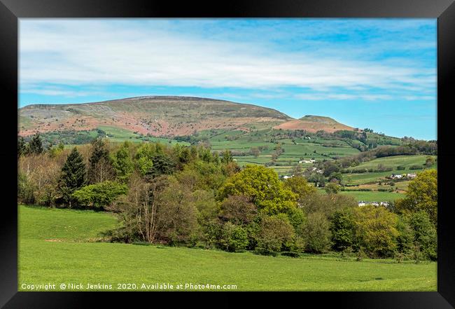 Pen Cerrig Calch in the Black Mountains in Spring Framed Print by Nick Jenkins