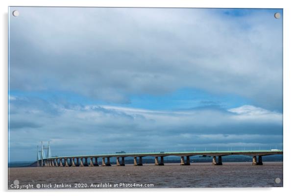 Prince of Wales Bridge into Wales from England Acrylic by Nick Jenkins