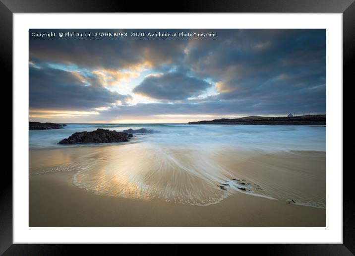 Sunset at Clachtoll Assynt Scottish Highlands Framed Mounted Print by Phil Durkin DPAGB BPE4