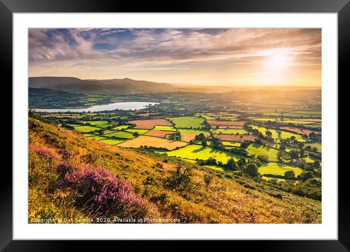 Llangorse Lake from Mynydd Llangorse Framed Mounted Print by Dan Santillo