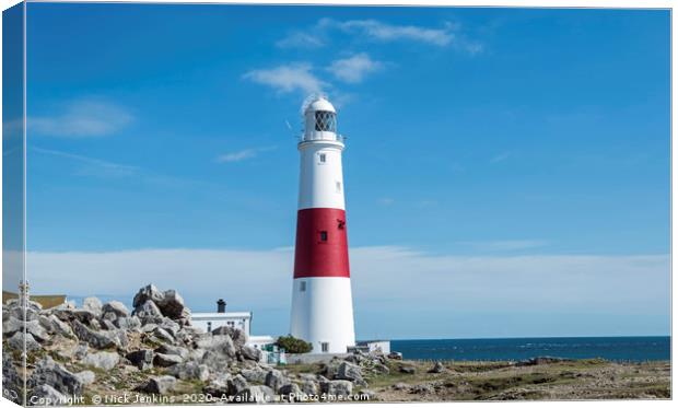 Portland Bill Lighthouse in Dorset South Dorset Co Canvas Print by Nick Jenkins