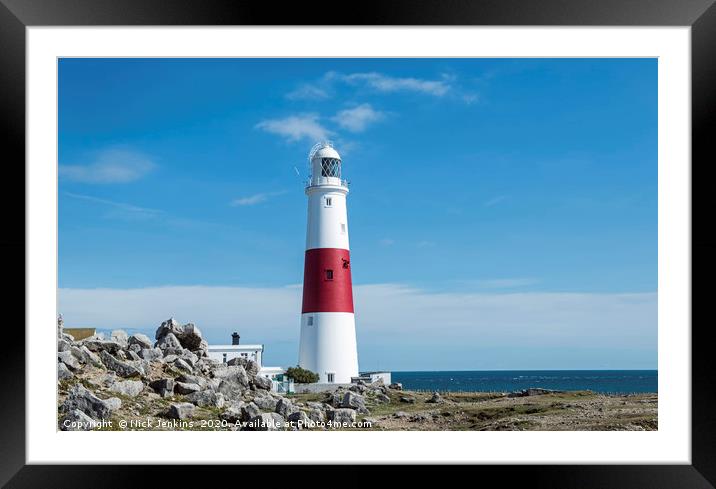 Portland Bill Lighthouse in Dorset South Dorset Co Framed Mounted Print by Nick Jenkins