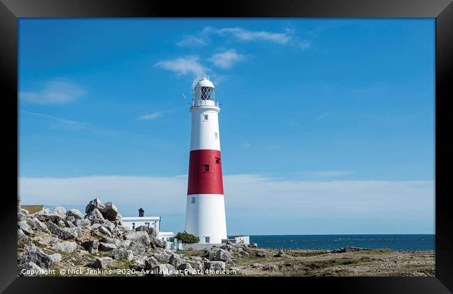 Portland Bill Lighthouse in Dorset South Dorset Co Framed Print by Nick Jenkins