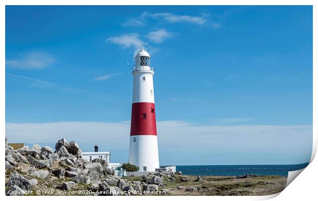 Portland Bill Lighthouse in Dorset South Dorset Co Print by Nick Jenkins
