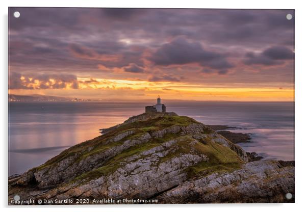 Mumbles Lighthouse, Swansea, Wales Acrylic by Dan Santillo