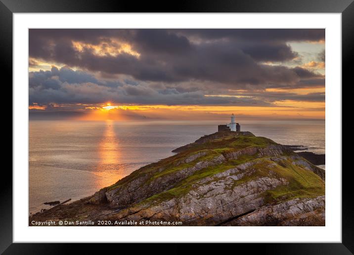 Mumbles Lighthouse, Swansea, Wales Framed Mounted Print by Dan Santillo