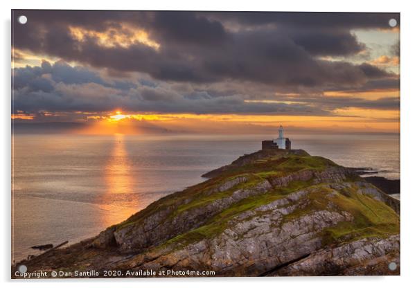 Mumbles Lighthouse, Swansea, Wales Acrylic by Dan Santillo