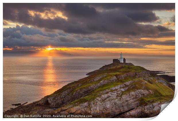 Mumbles Lighthouse, Swansea, Wales Print by Dan Santillo