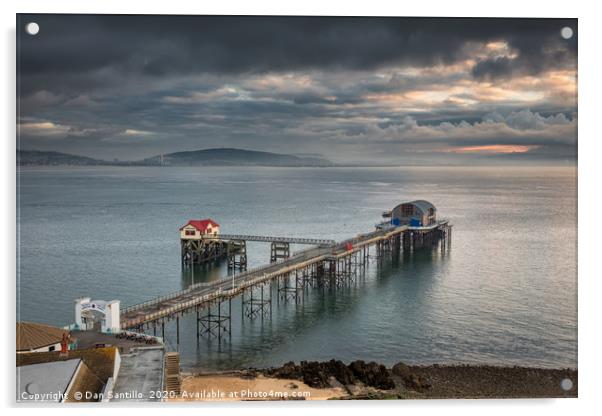 Mumbles Pier and Lifeboat Station Acrylic by Dan Santillo