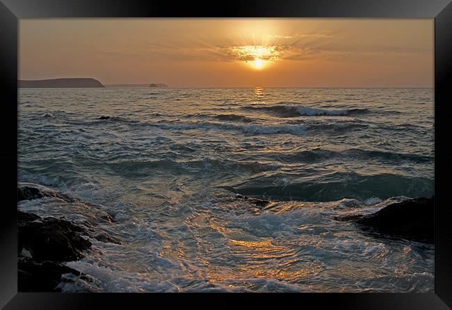 Sunrise at Portscatho Framed Print by Pete Hemington