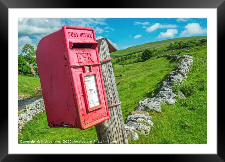 The Post Box at Yockenthwaite in the Yorkshire Dal Framed Mounted Print by Nick Jenkins