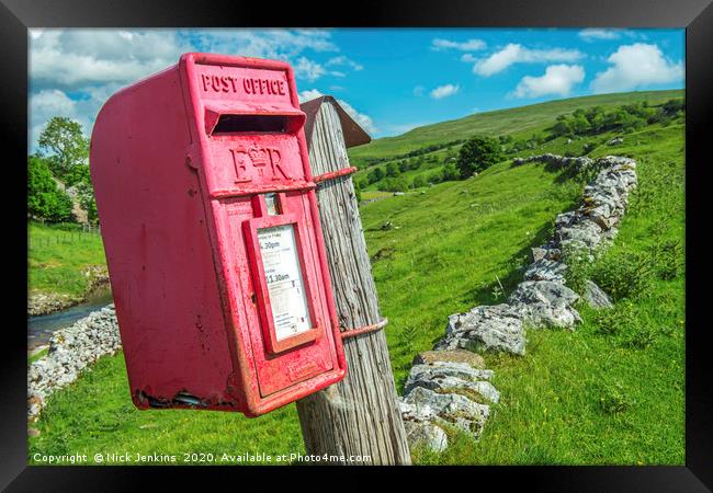 The Post Box at Yockenthwaite in the Yorkshire Dal Framed Print by Nick Jenkins